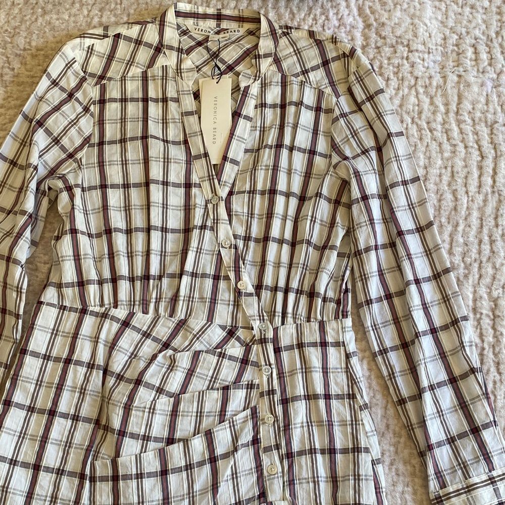 Veronica Beard Plaid Ruffle Dress - Picture 3 of 9